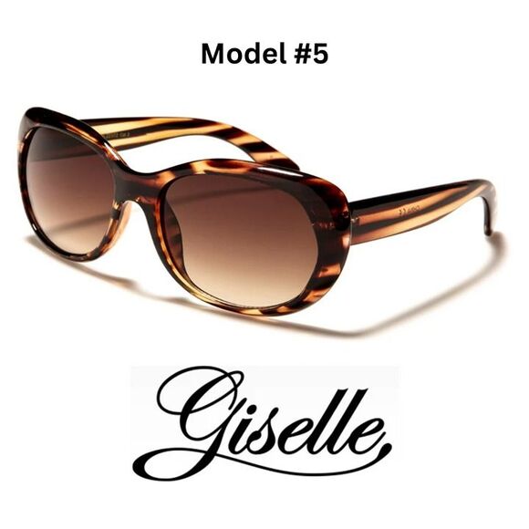 Giselle Oval Women's Brown Tiger Stripe Sunglasses GSL22372 - Picture 1 of 1